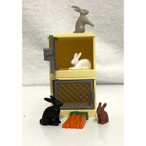 Vintage Toys Playmobil Farm Bunnies With Cage And Carrots Ranch